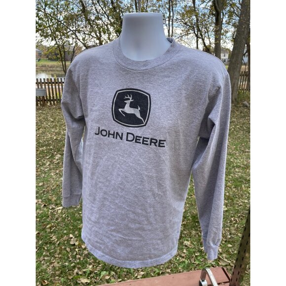 John Deere Gray Long Sleeve Shirt Medium USA Team Ottumwa 2015 Heavyweight - Picture 1 of 8